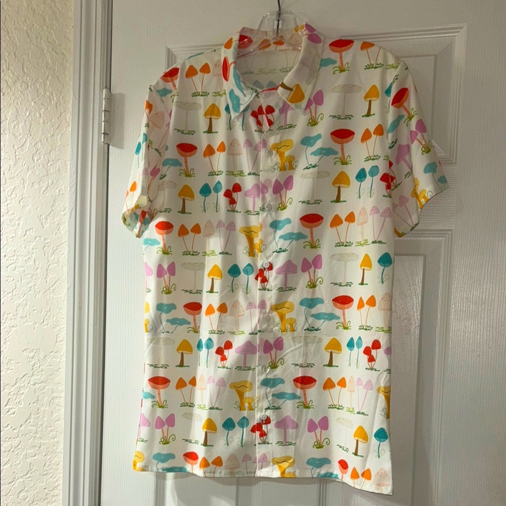 Men’s Colorful Mushroom Print Shirt